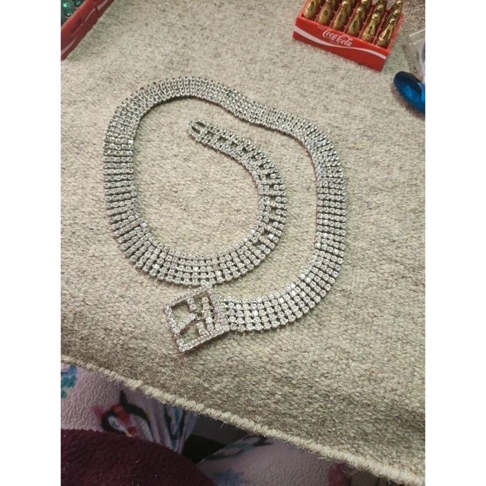 Genuine  rhinestone  crystal  belt not plastic 27-31 long